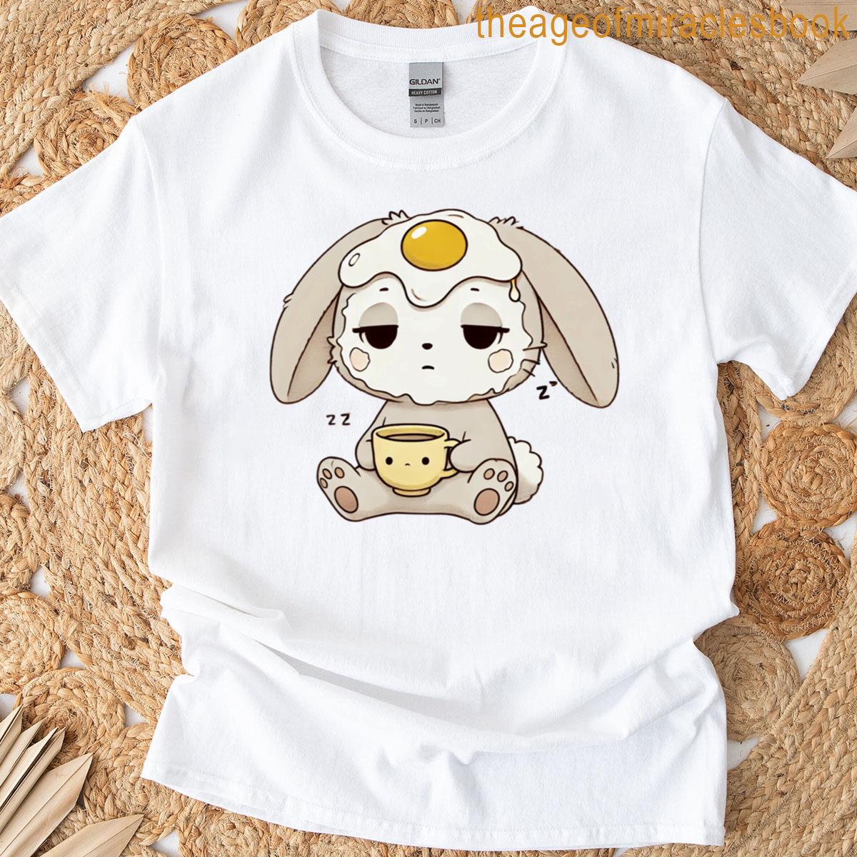 Cute Tired Easter Bunny With Coffee Classic T-shirt