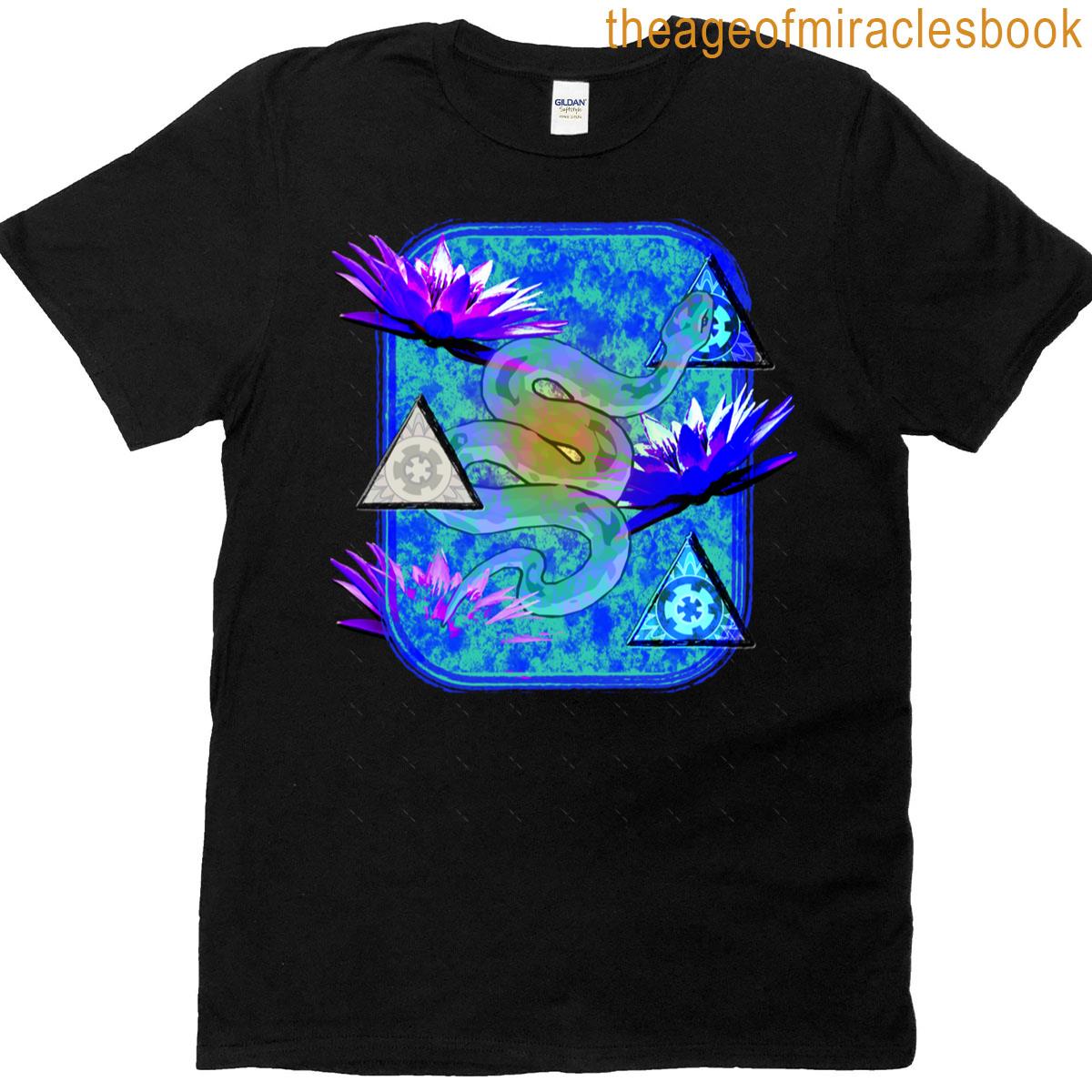 Snake Lotus Flowers And Triangles Oversized T-shirt