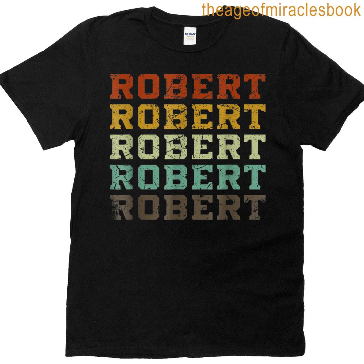 First Name Robert Retro Pattern Vintage Grunge Style T-shirt