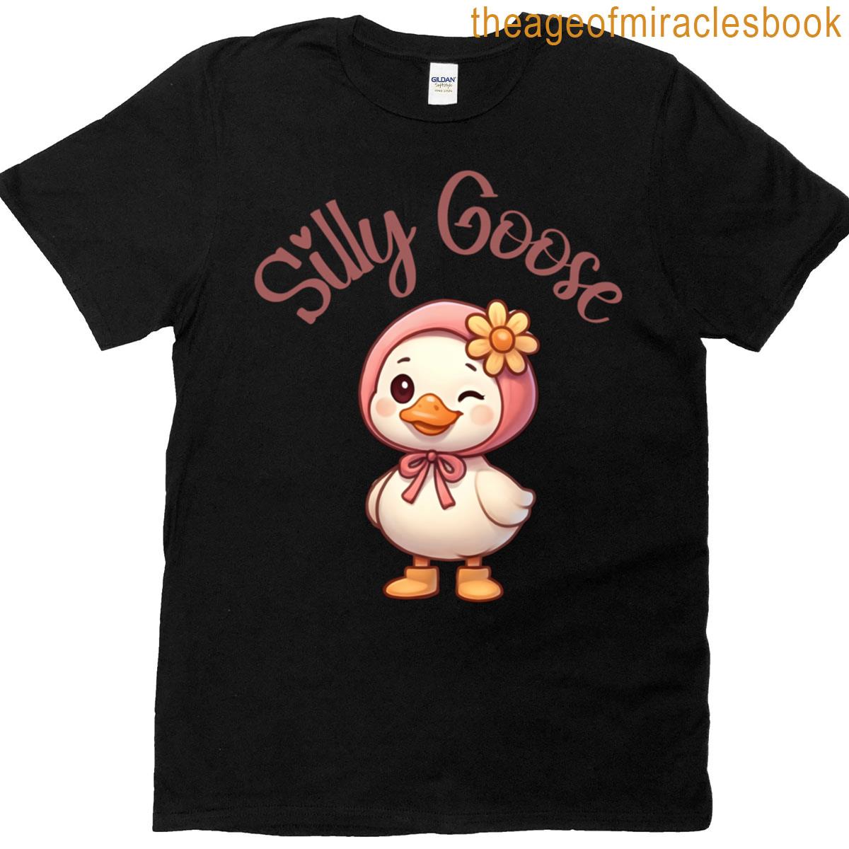 Whimsical Silly Goose Design Oversized T-shirt