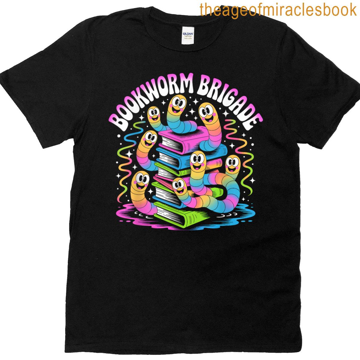 Bookworm Brigade Cute Reading Worms T-shirt