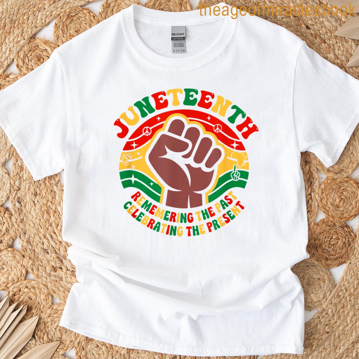 Juneteenth Remembering The Past Groovy T-shirt