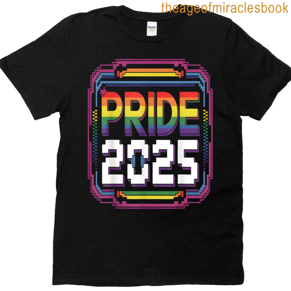 Pride 2025 Retro Pixel Rainbow T-shirt