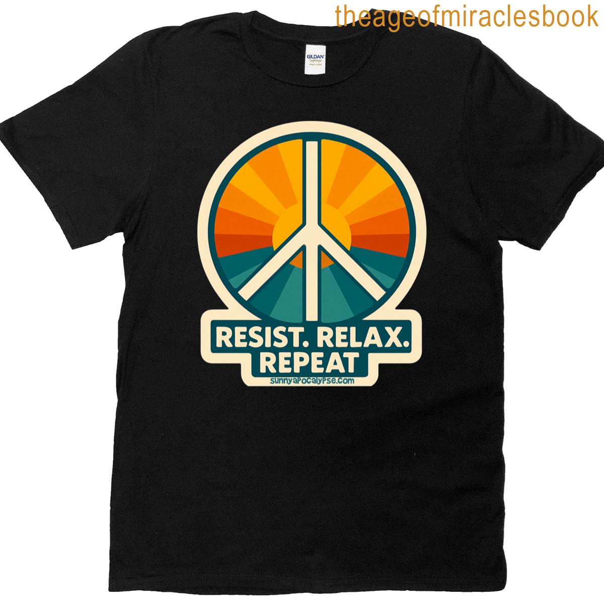 Resist Relax Repeat Peace Sign Oversized T-shirt