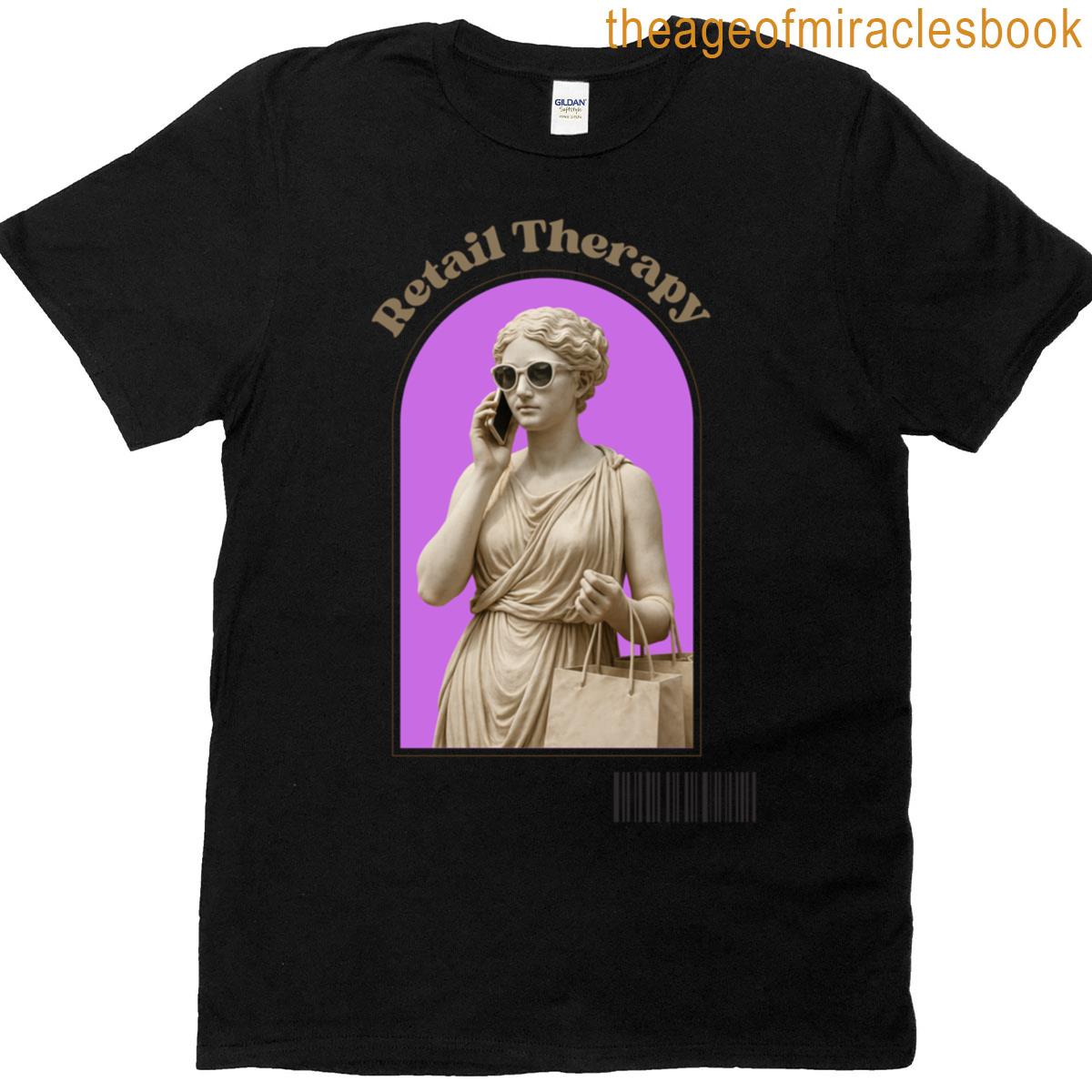 Retail Therapy Funny Classical Statue Shopping Oversized T-shirt