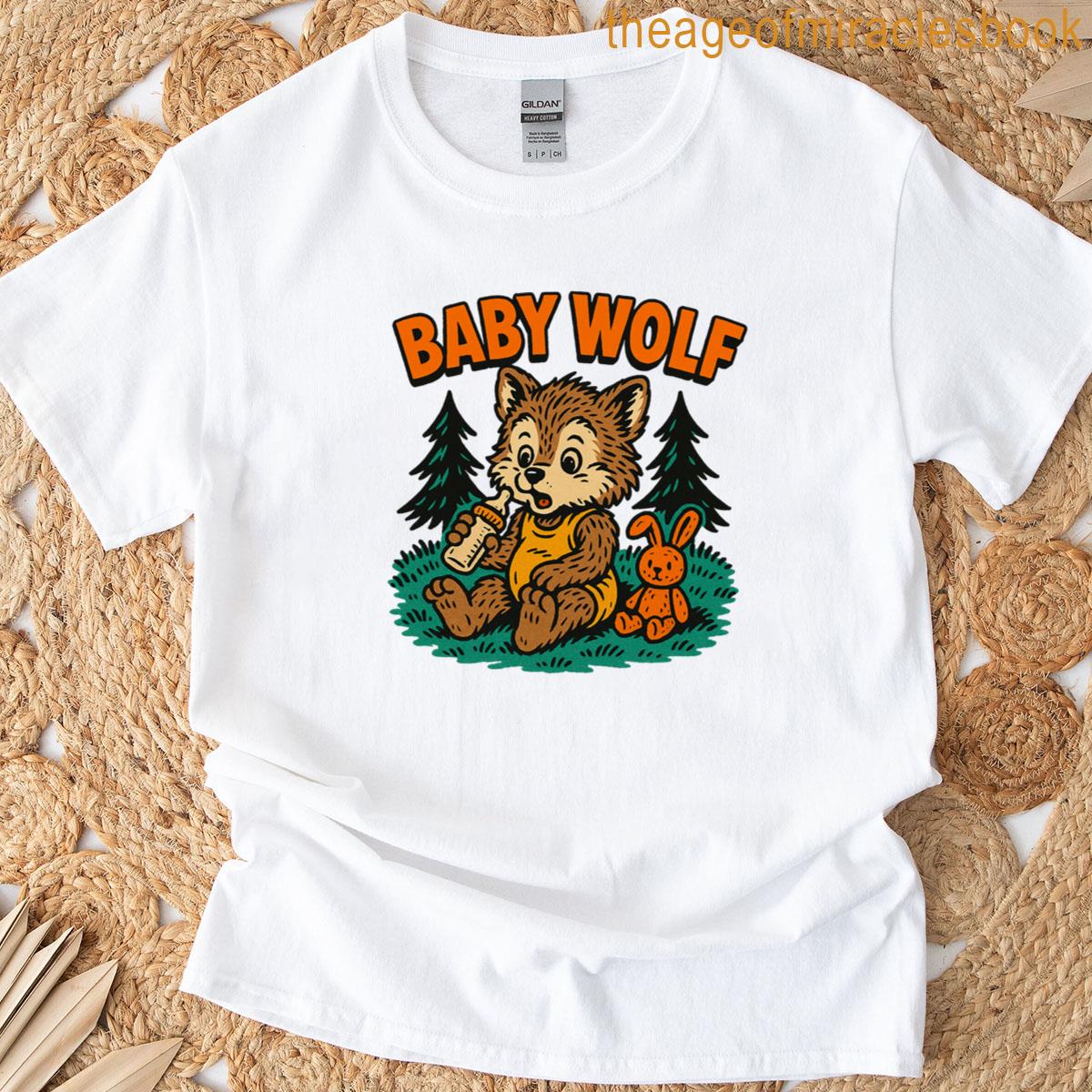 Retro Baby Wolf Bottle Buddy T-shirt