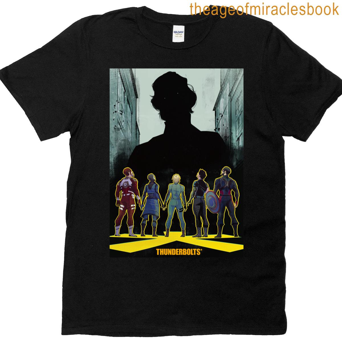 Thunderolt Superheroes Looking Up Bob T-shirt