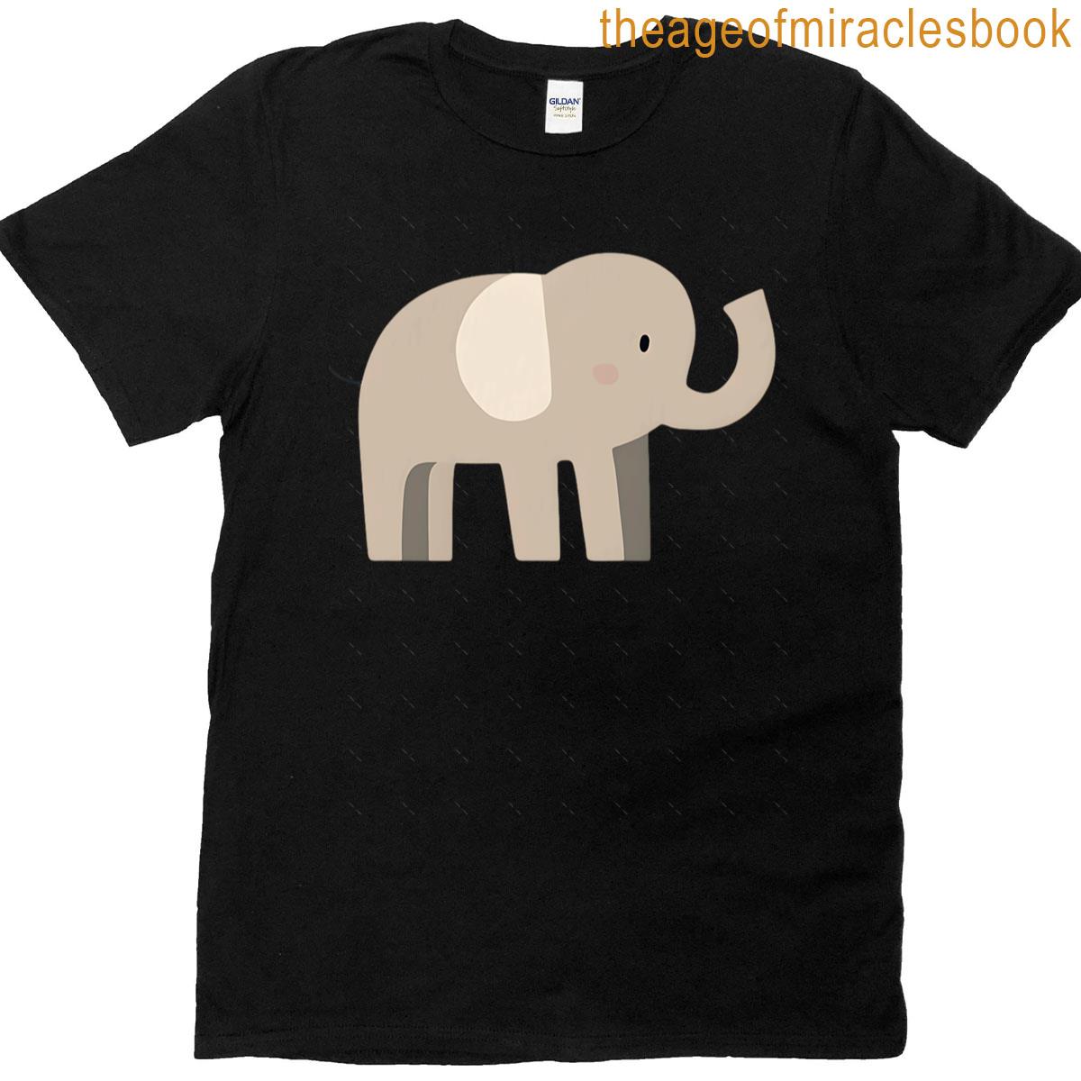 Cute Beige Elephant Oversized T-shirt
