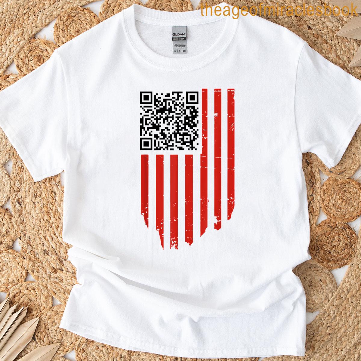 Funny Qr Trump Dancing Dance Code Red And White T-shirt