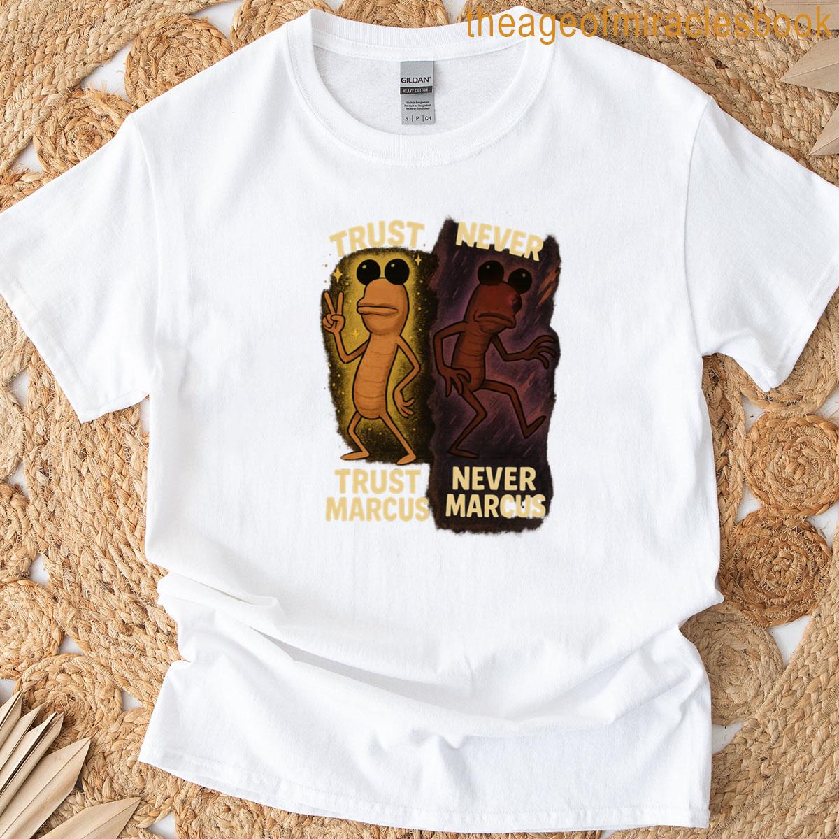 Trust Marcus Worm Never Trust Marcus Worm Vrchat Worm Split Design T-shirt