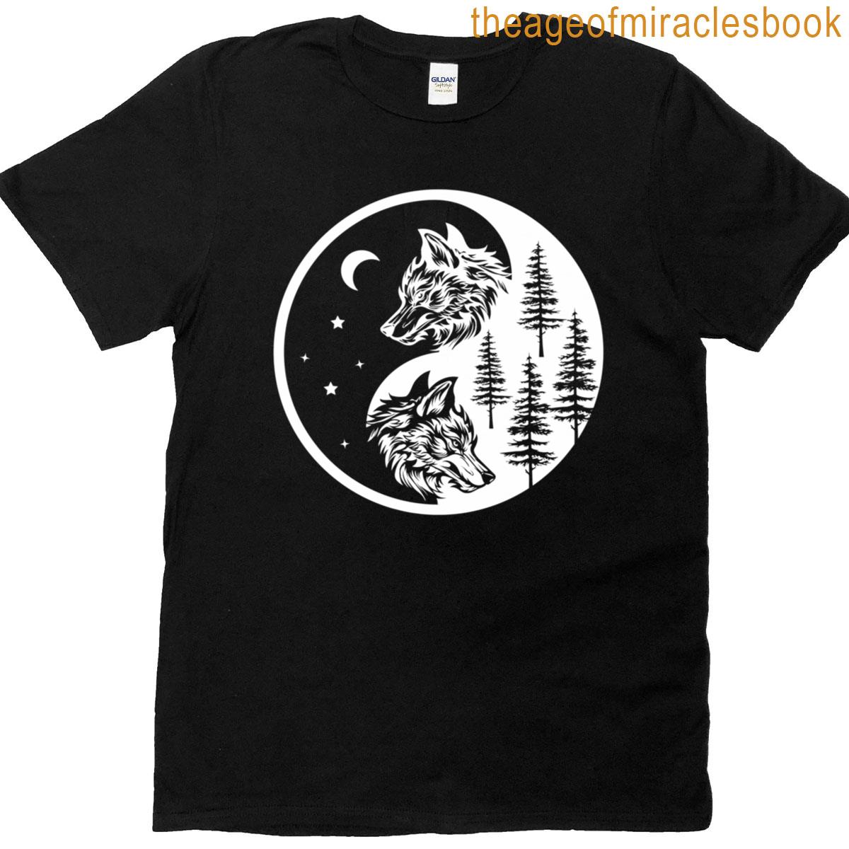 Wolf Yinyang Howling Wilderness Wild T-shirt