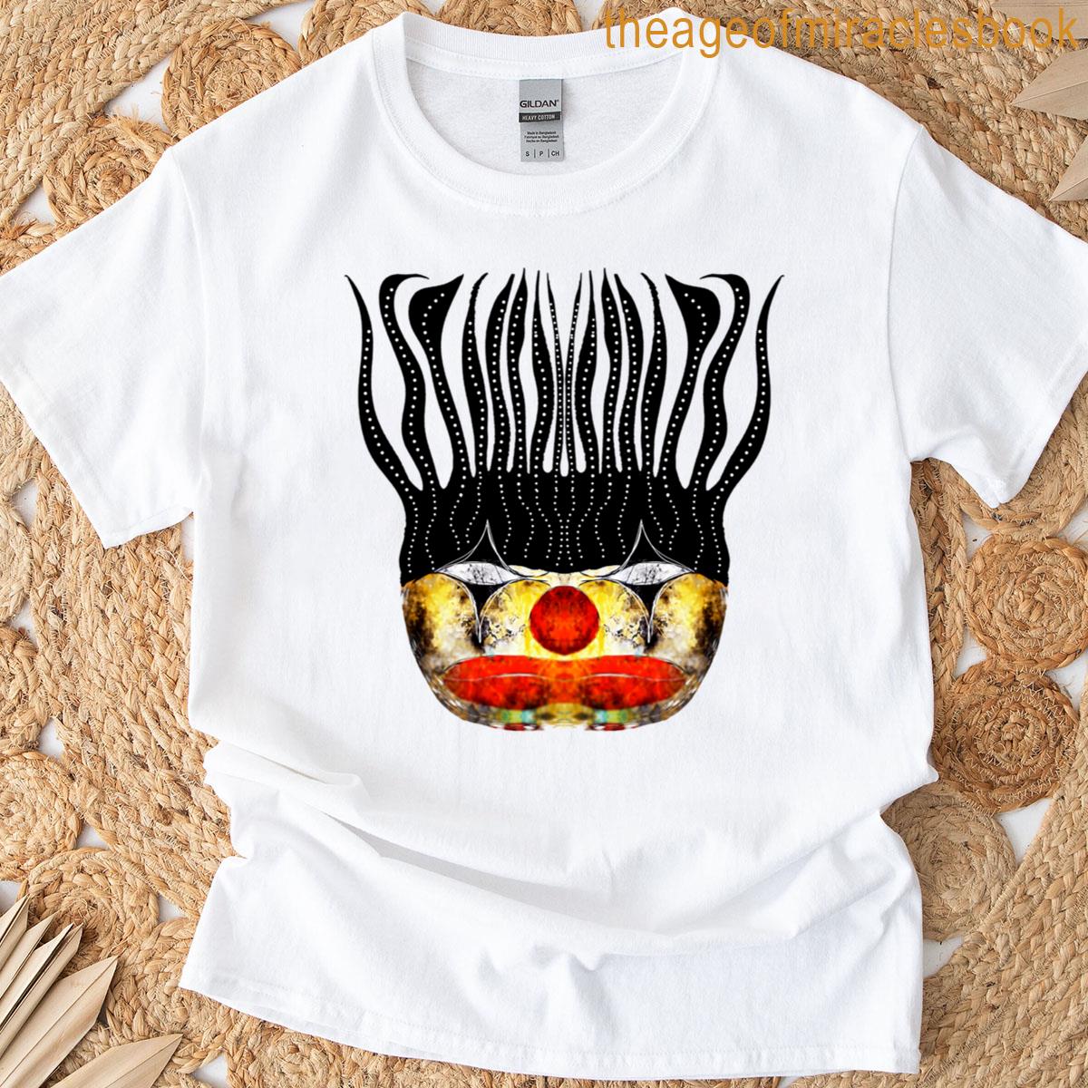 Cosmic Clown With Flowing Black Lines Oversized T-shirt