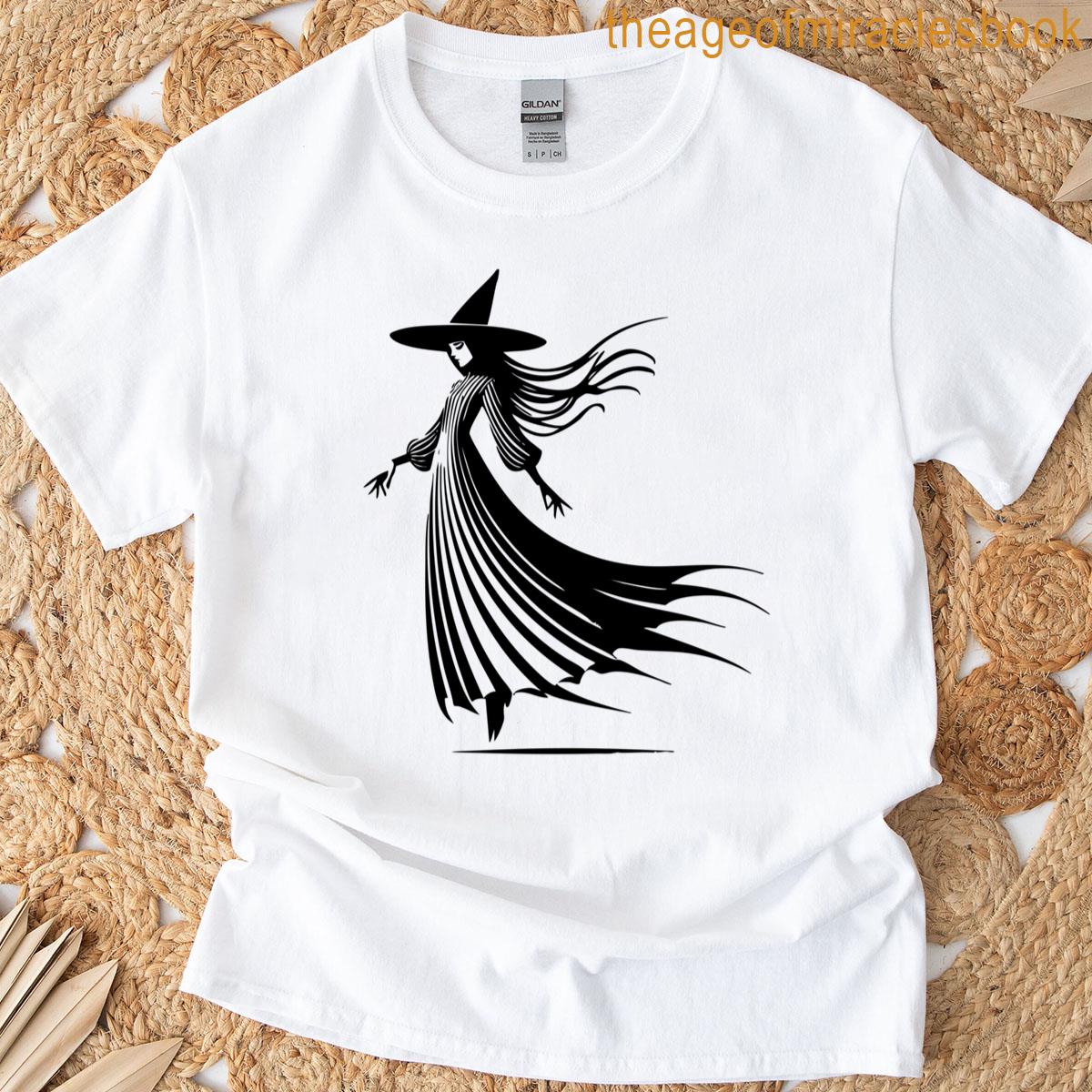 Soaring Witch Minimalist Gothic Art T-shirt