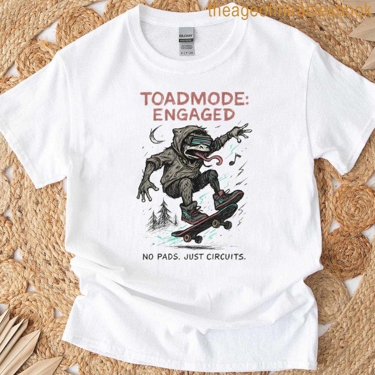 Toadmode Engaged Cyberpunk Skate Frog T-shirt