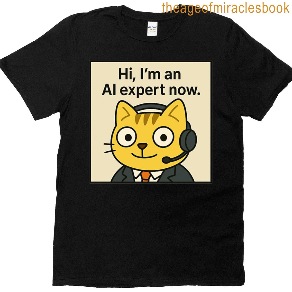 Ai Expert Cat Funny Comic About Getting Rich Oversized T-shirt