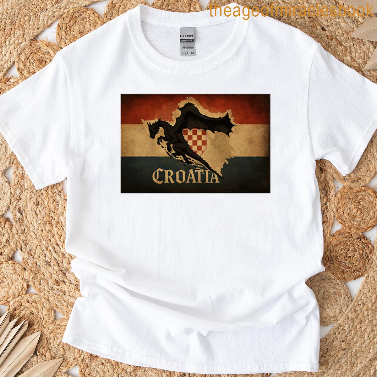Black Dragon Croatian Flag T-shirt