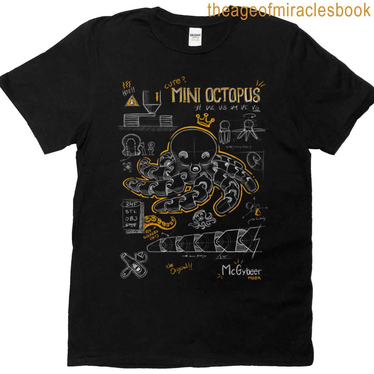 Cute Mini Octopus Sketch T-shirt