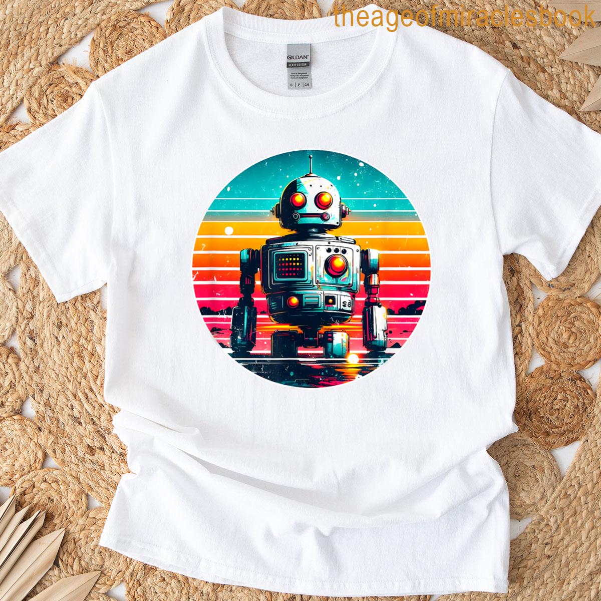 Funny 80s Engineer Robotics Robot Technology Robotics T-shirt