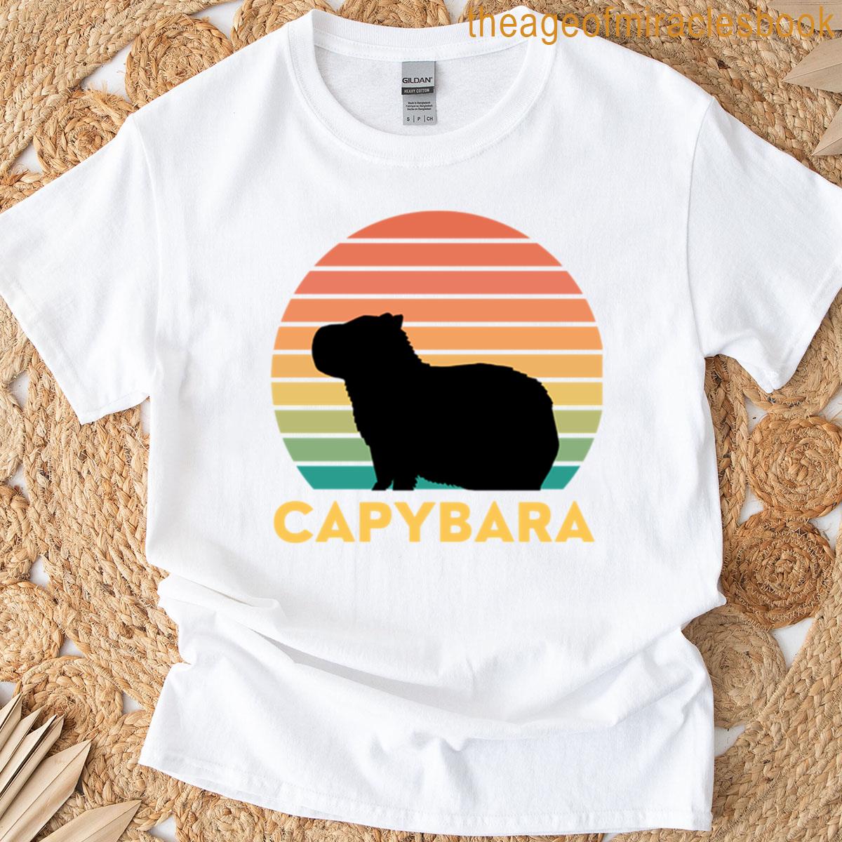 Retro Capybara Minimalist Design T-shirt