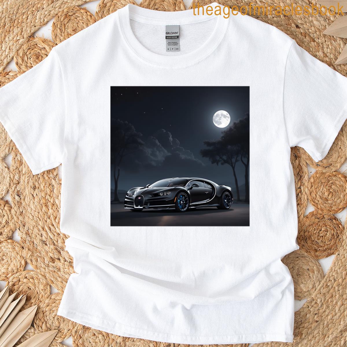 Black Bugatti Chiron Under Moonlight Oversized T-shirt