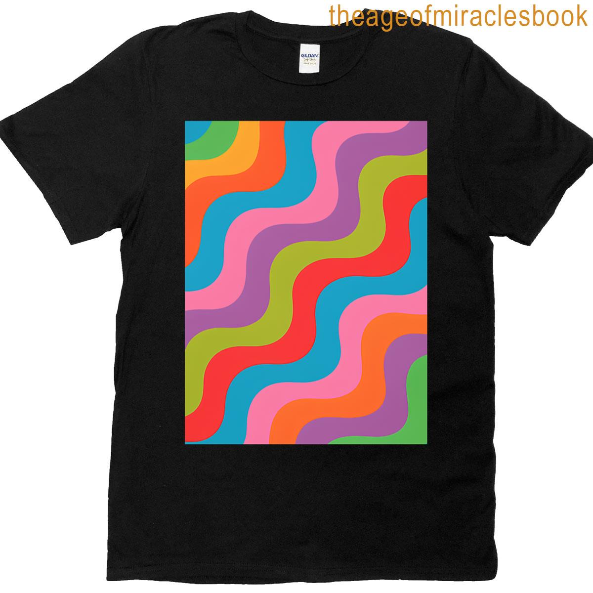 Neon Rainbow Ripple Waves T-shirt