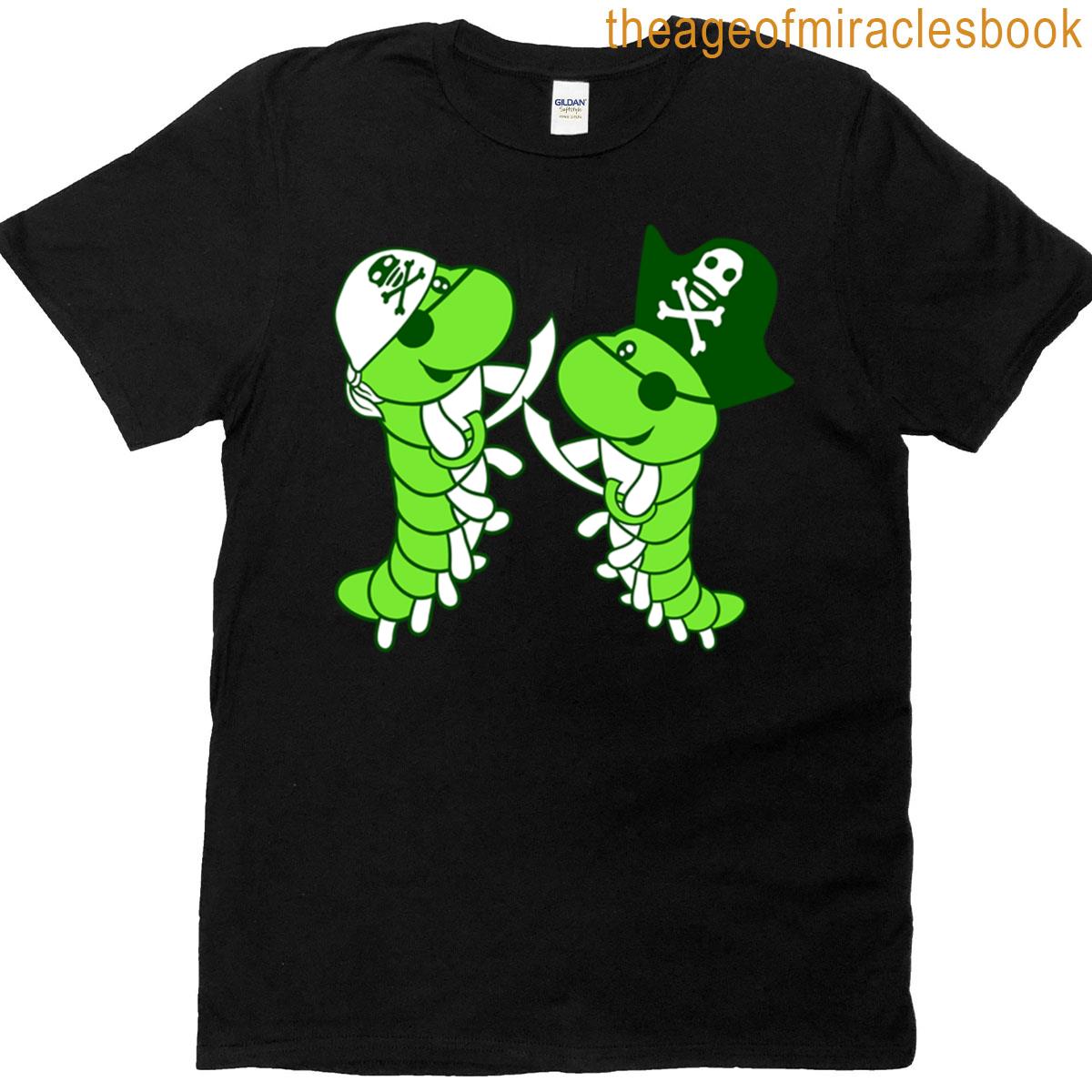 2 Cute Caterpillars Pirates Team Two Friends Comic T-shirt