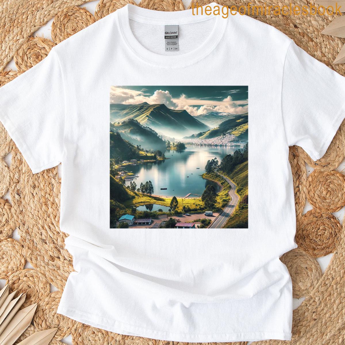 Lake Landscape With A Background Oversized T-shirt