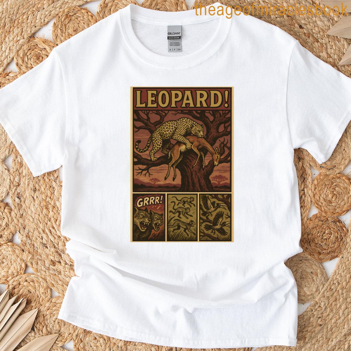 Leopard Predator Ambush Comic Art Oversized T-shirt