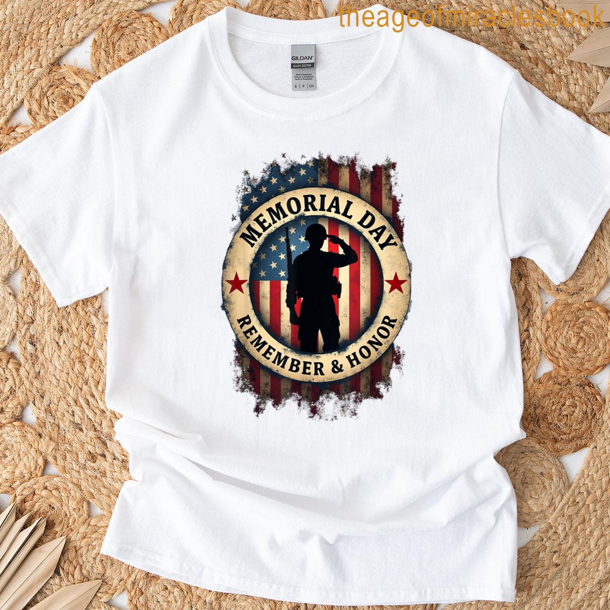 Remember Honor Partiotic Veterans Memorial Day T-shirt