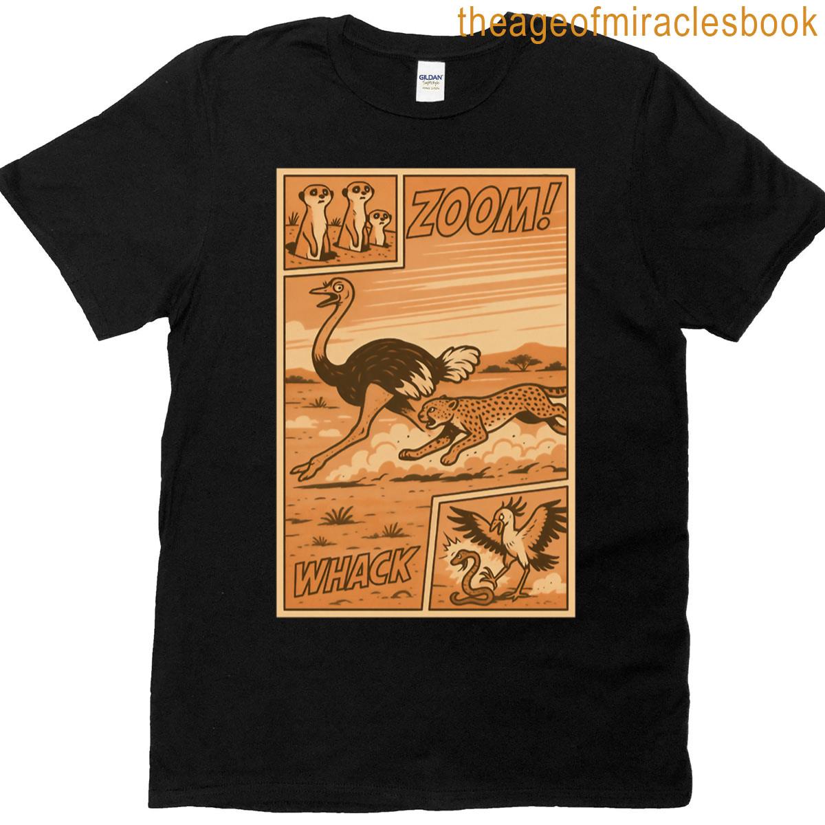 Zoom Whack Wildlife Chase Comic Oversized T-shirt