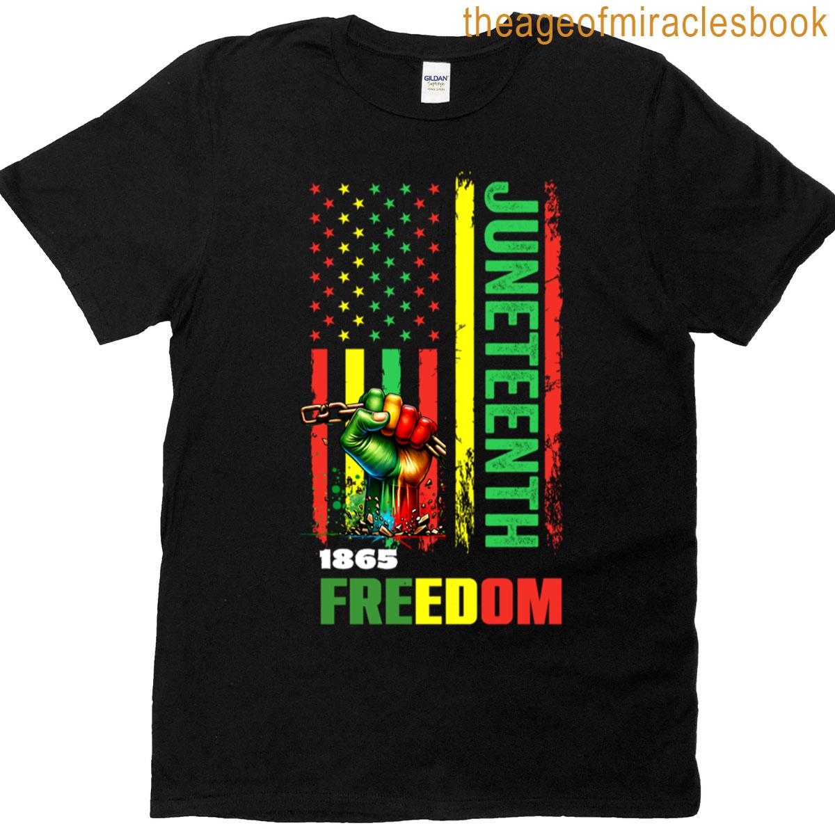 Celebrating Juneteenth 1865 Independence Day Flag T-shirt