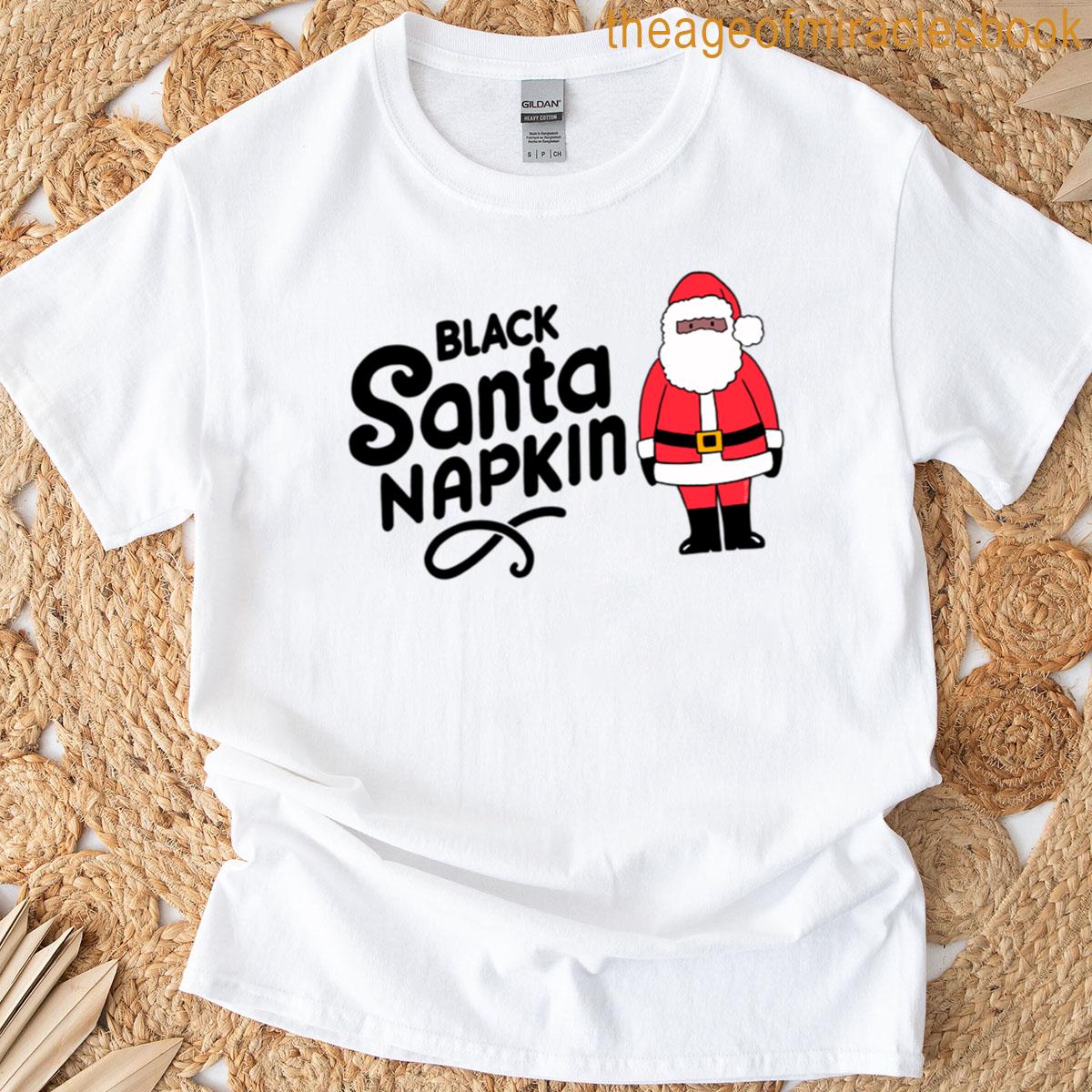 Black Santa Napkin Oversized T-shirt