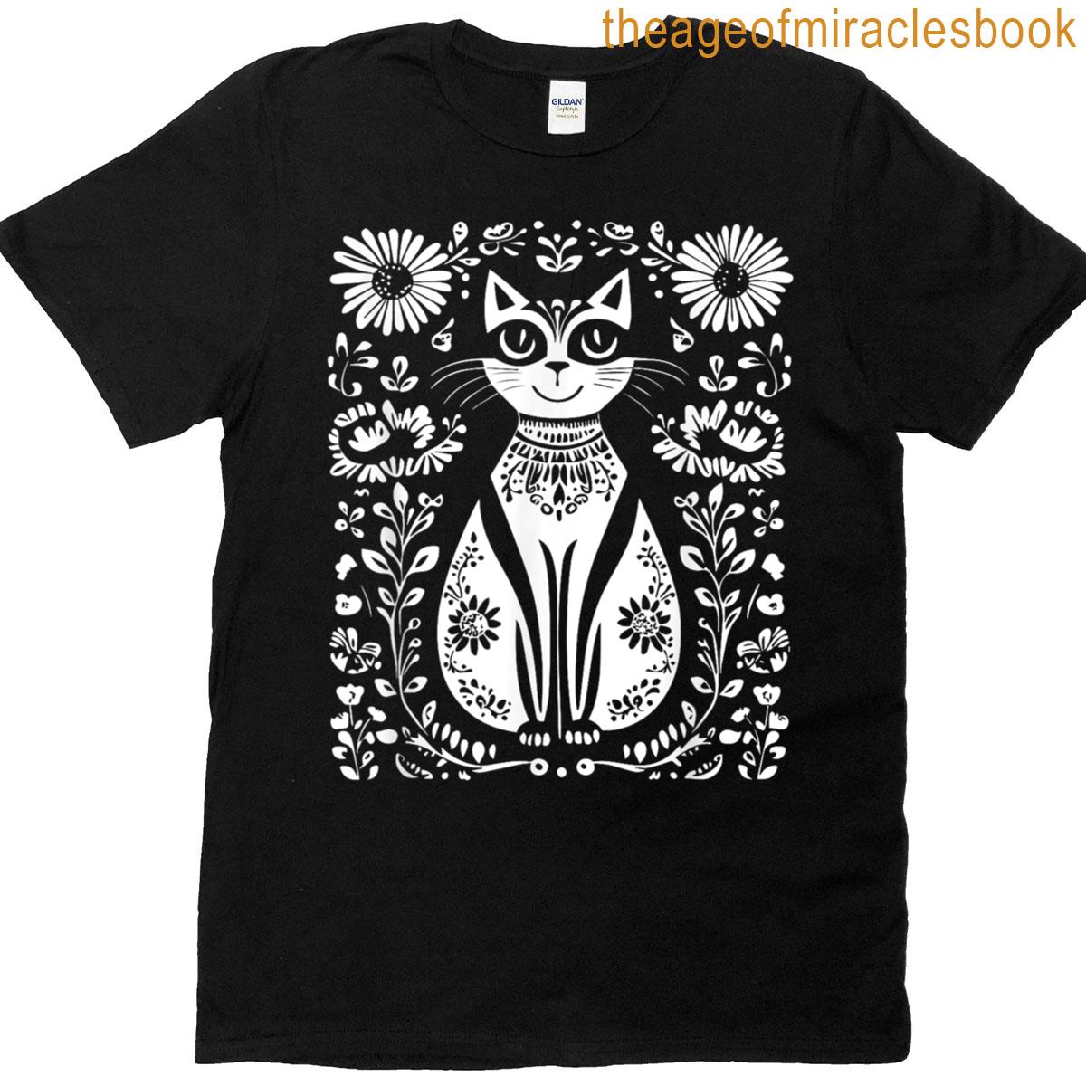 Cuddly Flowers Cat T-shirt