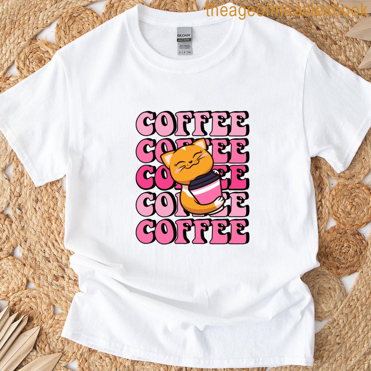 Cat With Coffee T-shirt