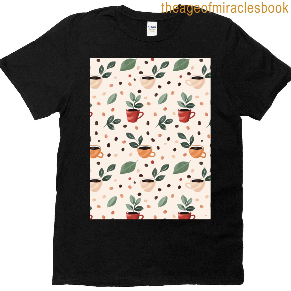 Charming Coffee Pattern Graphic T-shirt
