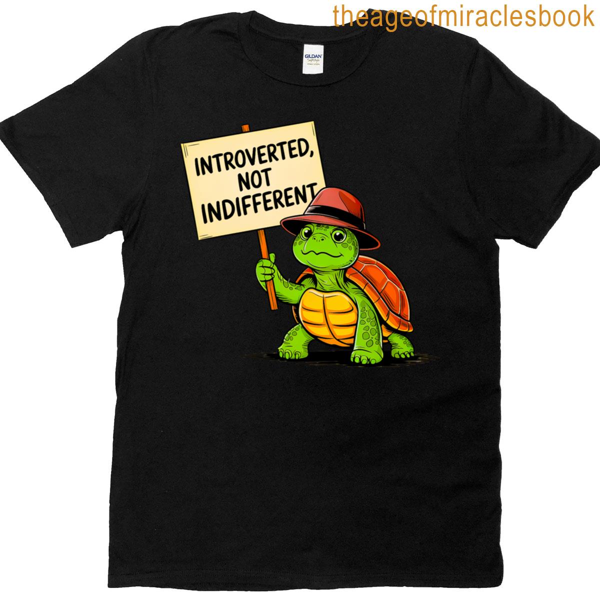 Introvert Introverted But Will Fight Racists Cute Turtle T-shirt