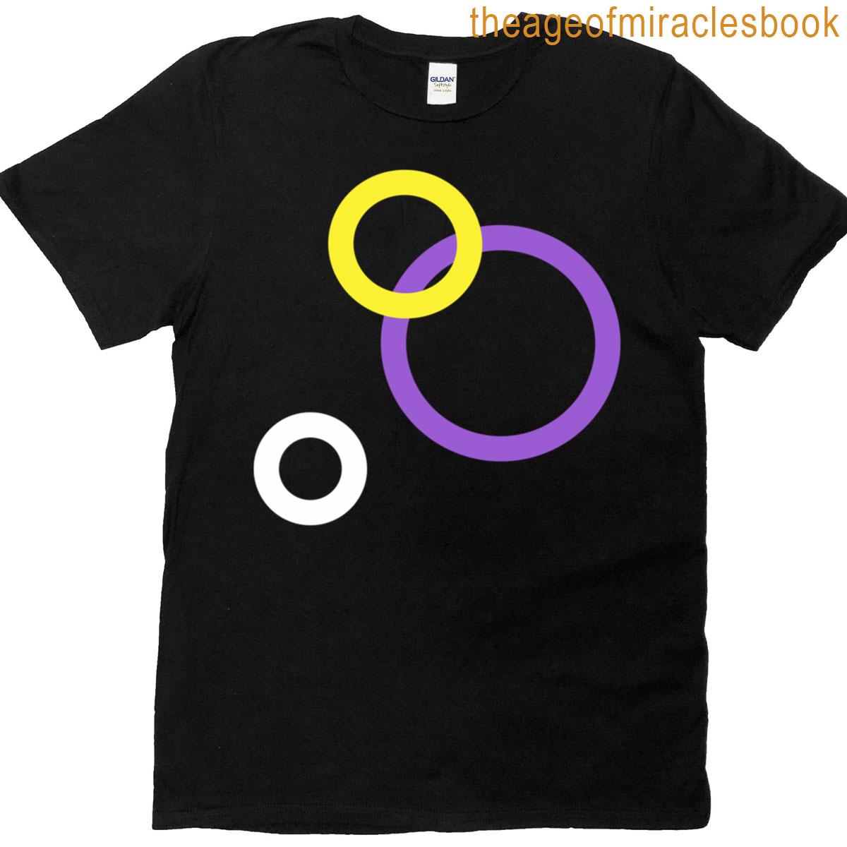 Stealth Nonbinary Pride Art Circles Print T-shirt