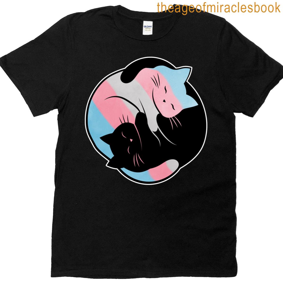 Transgender Yin Yang Cat T-shirt