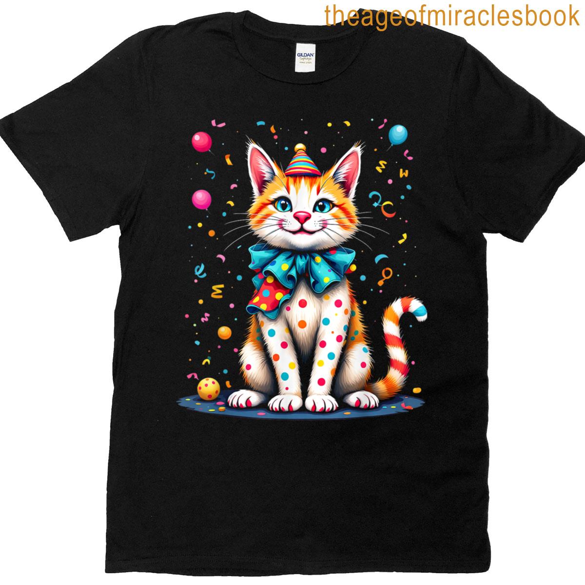 Colorful Cat Illustration T-shirt