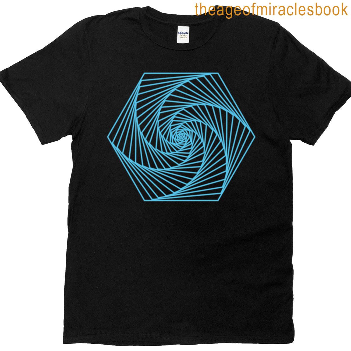 Geometric Hexagon Blue V T-shirt