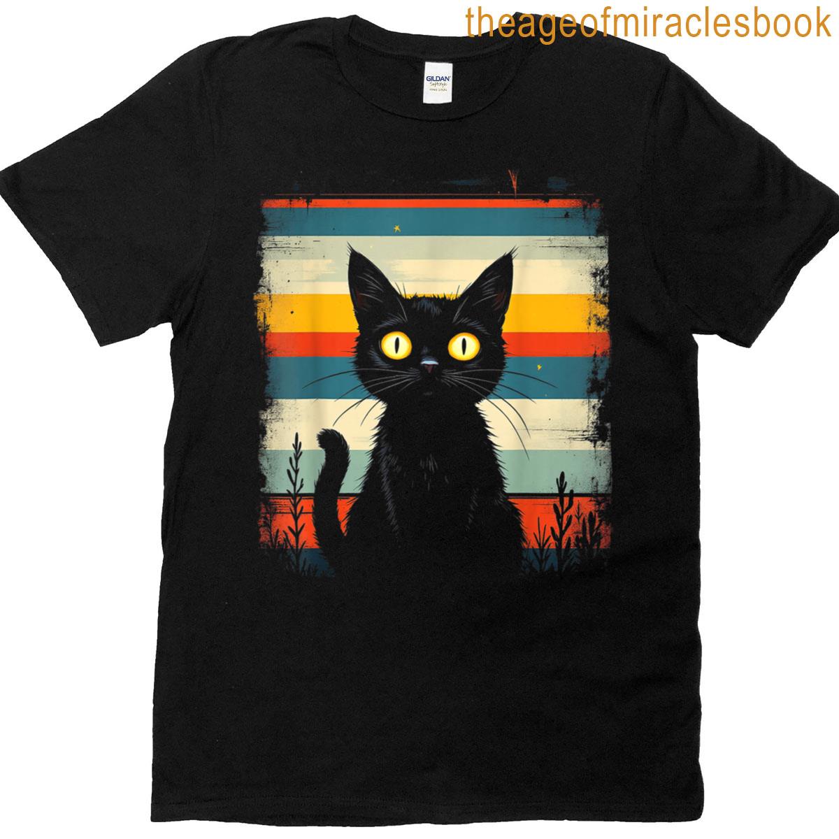 Retro Cat Design T-shirt