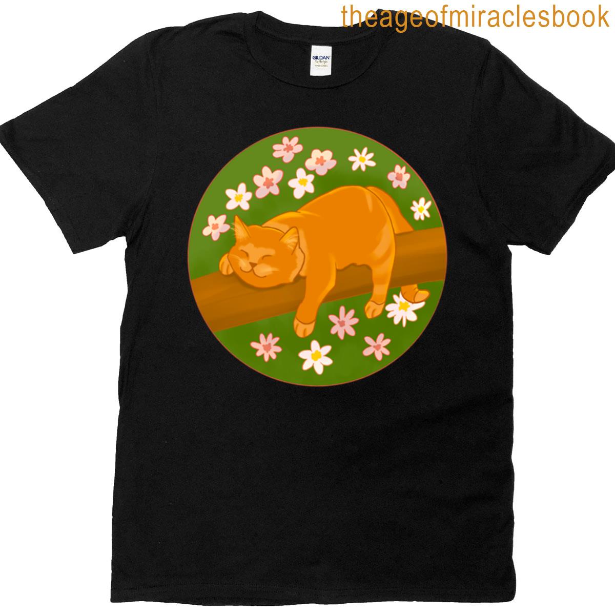 Sleepy Orange Cat Oversized T-shirt