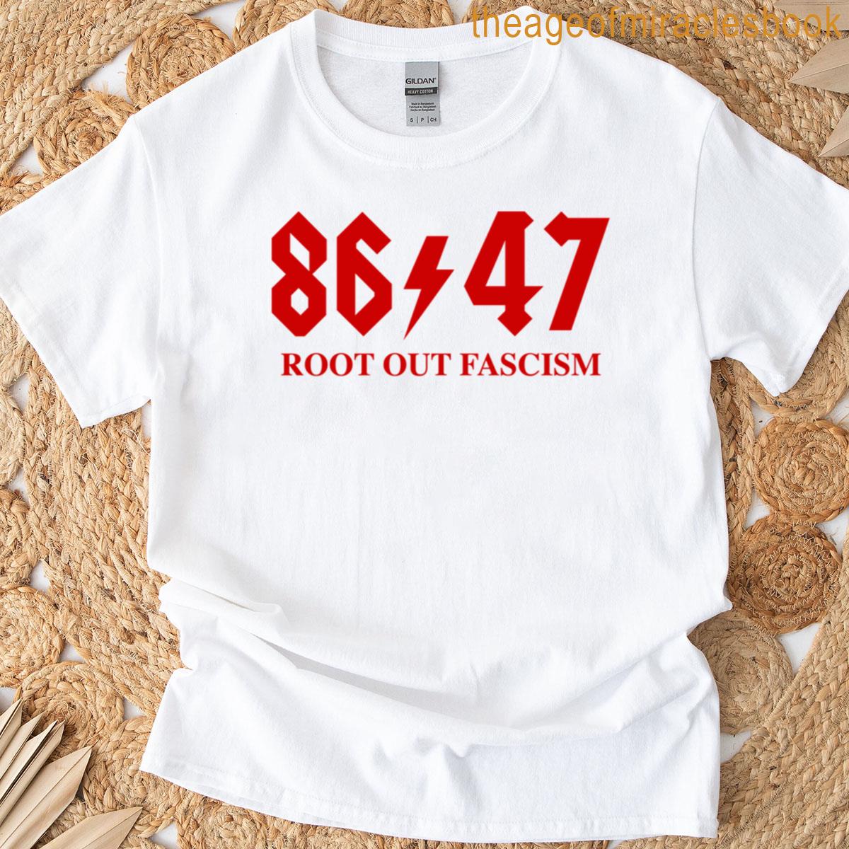 8647 – Root Out Fascism – Red T-shirt