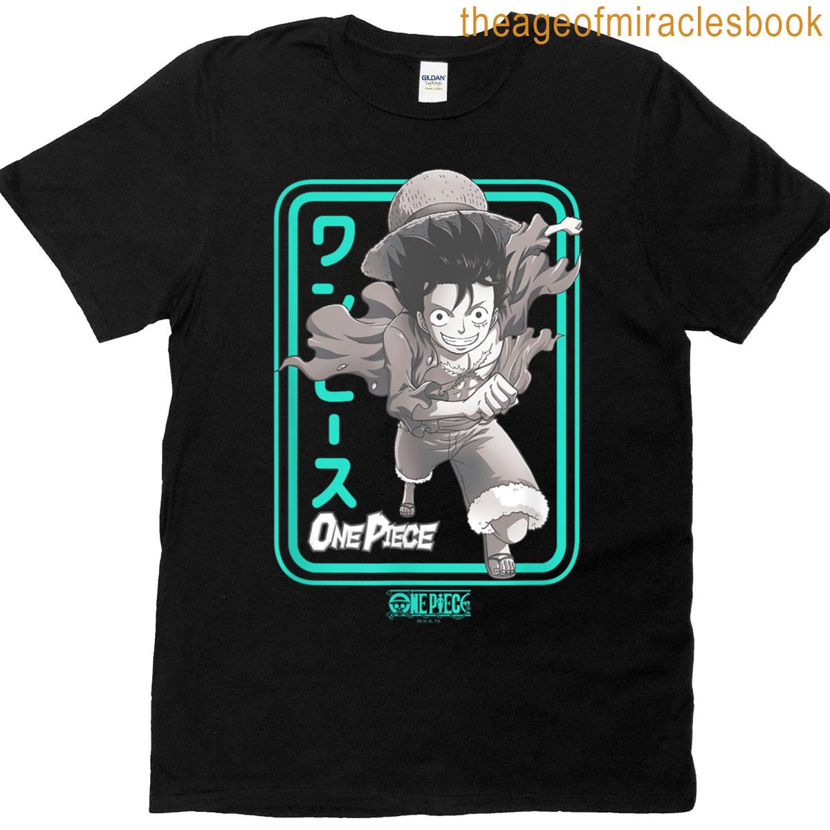 Anime Aqua Frame Running Luffy T-shirt
