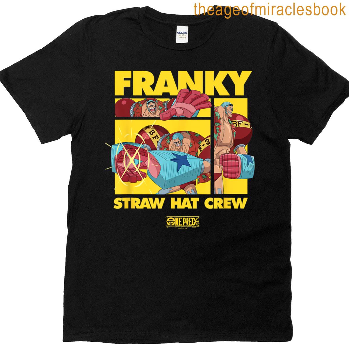 Anime Straw Hat Crew Franky Collage T-shirt