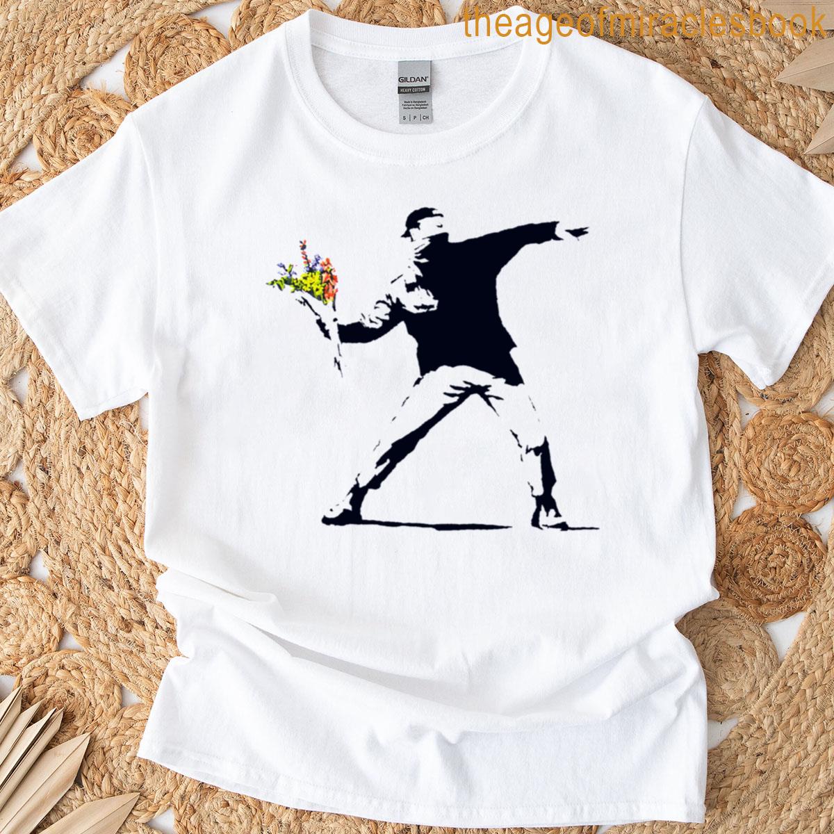 Banksy Flower Throw T-shirt