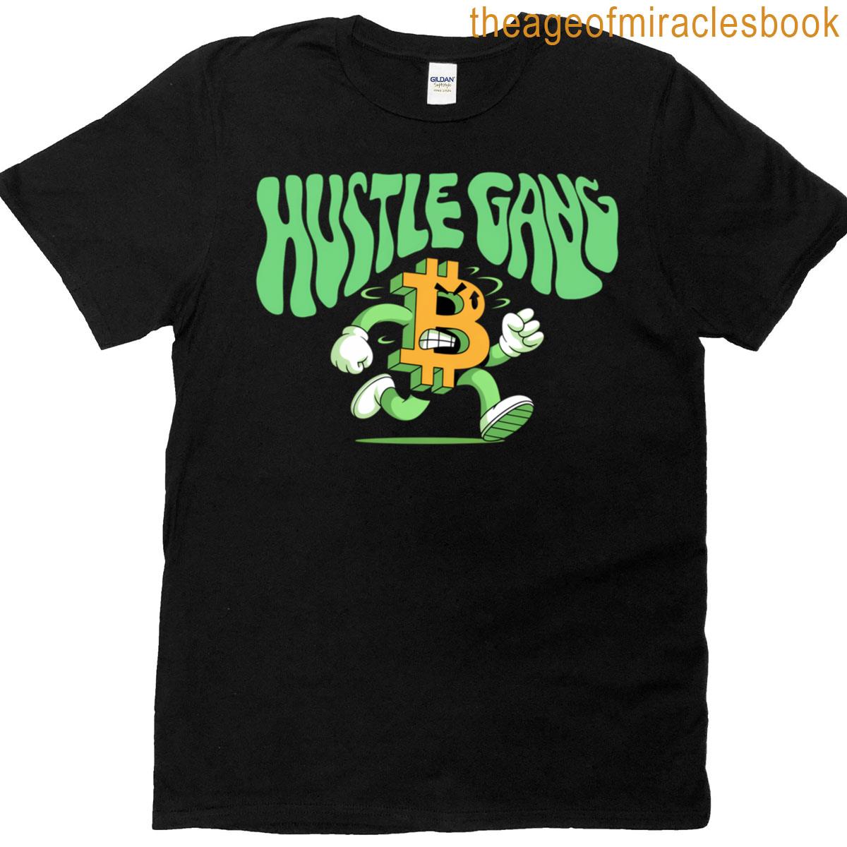 Bitcoin Hustle Gang Cartoon Crypto Design T-shirt