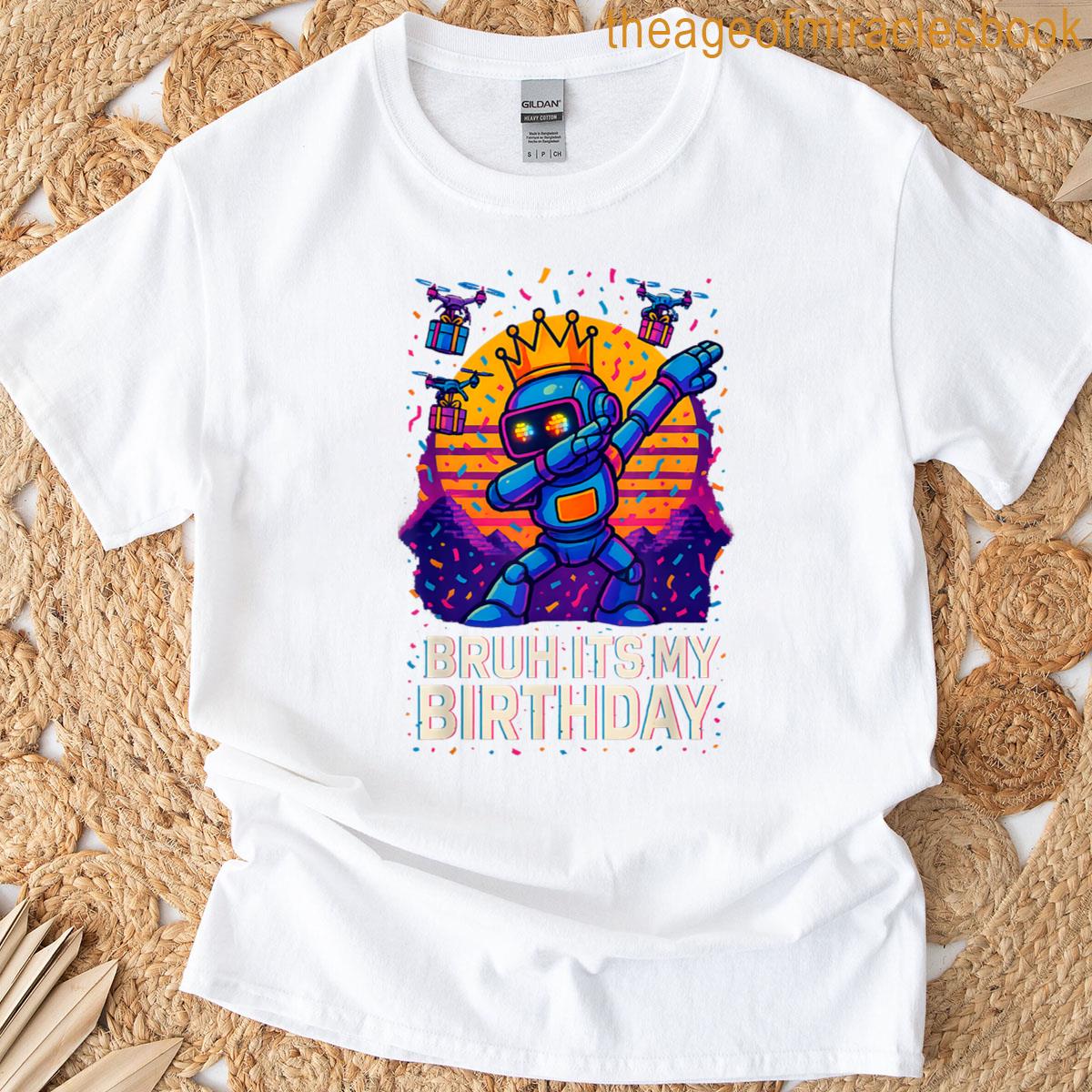 Cartoon Robot Birthday Dab T-shirt