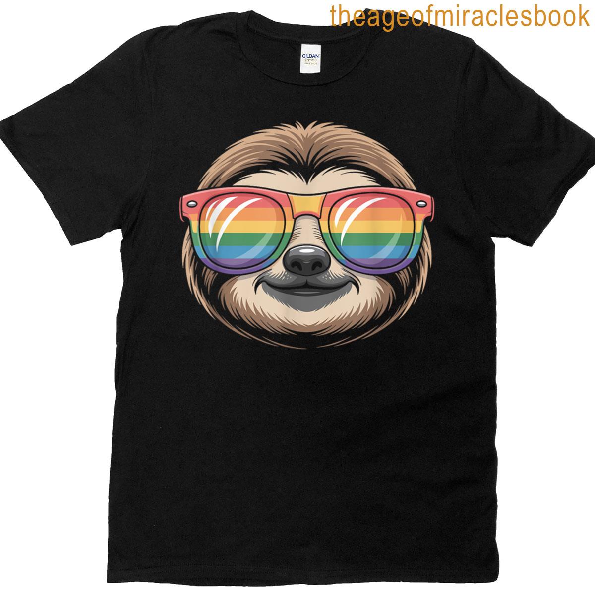Cute Sloth Rainbow Pride Flag Lgbtq T-shirt