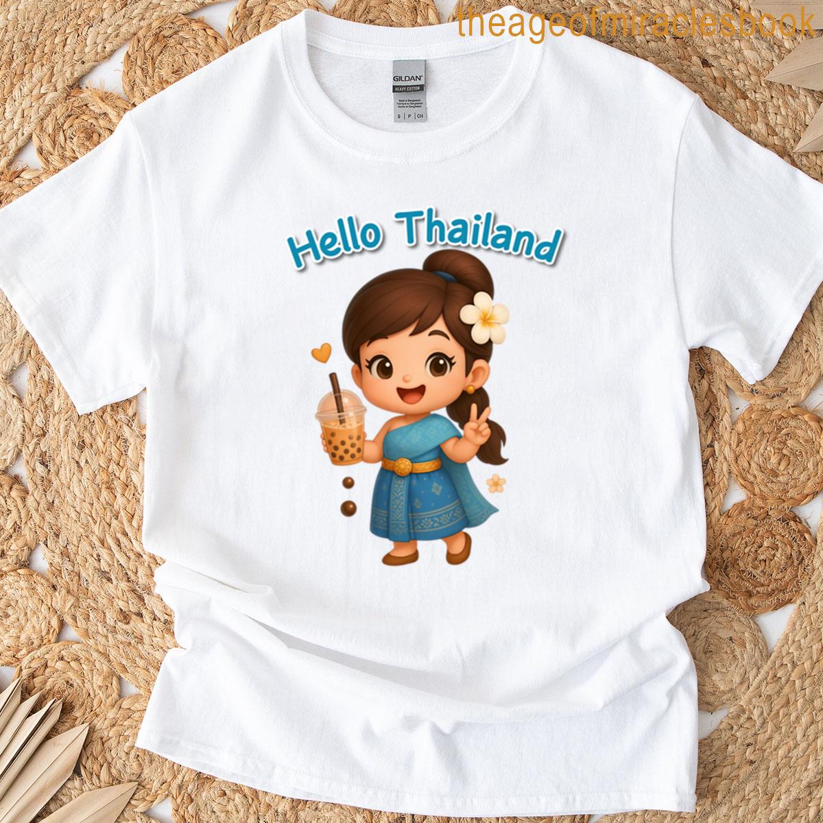 Cute Thai Girl With Bubble Tea T-shirt